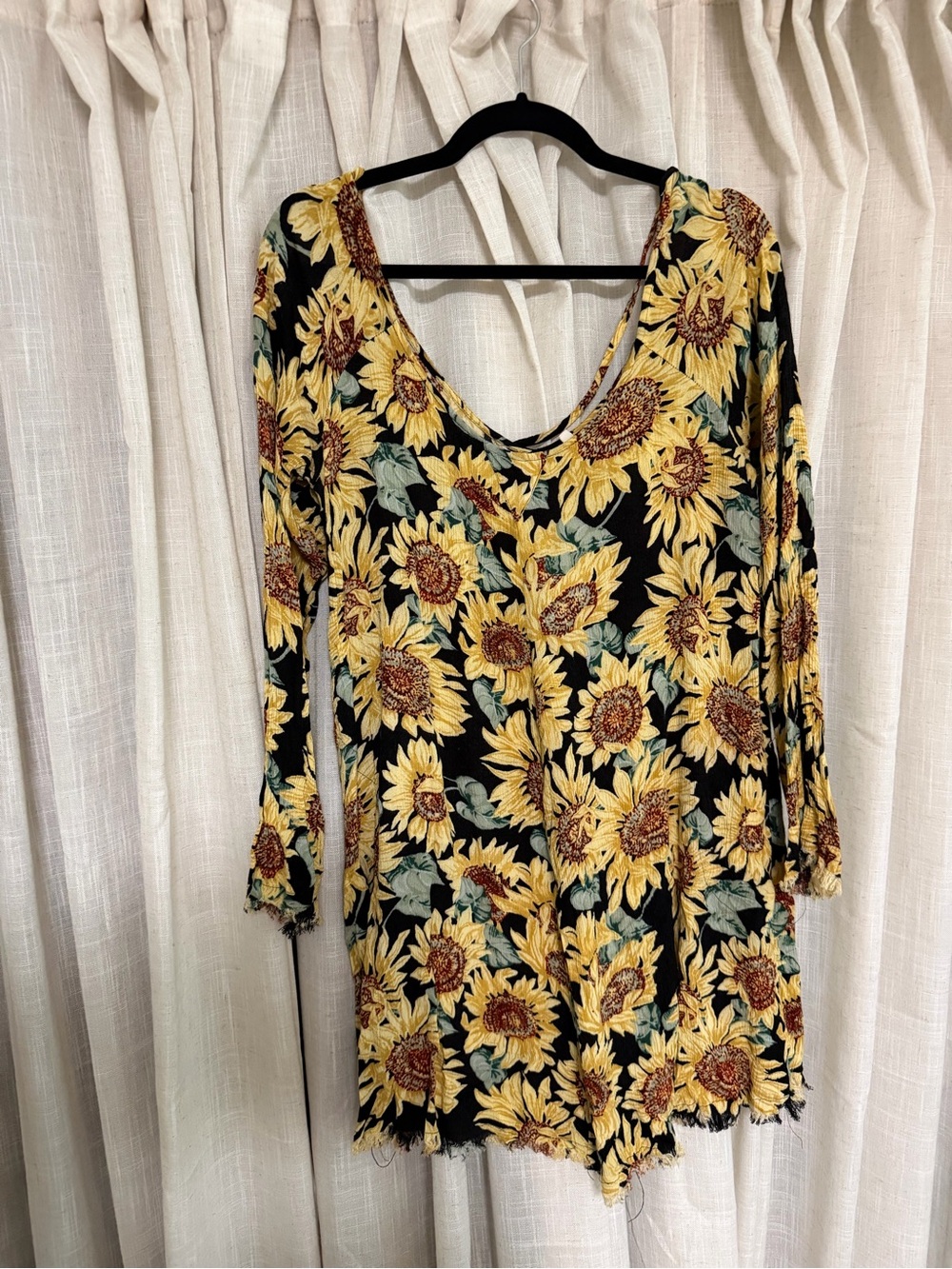 Somedays Lovin Black Sunflower Long Sleeve Dress